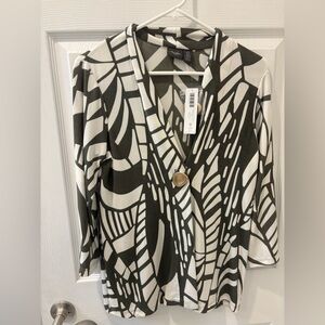 Chico's‎ Monochrome Abstract  Cardigan Blouse